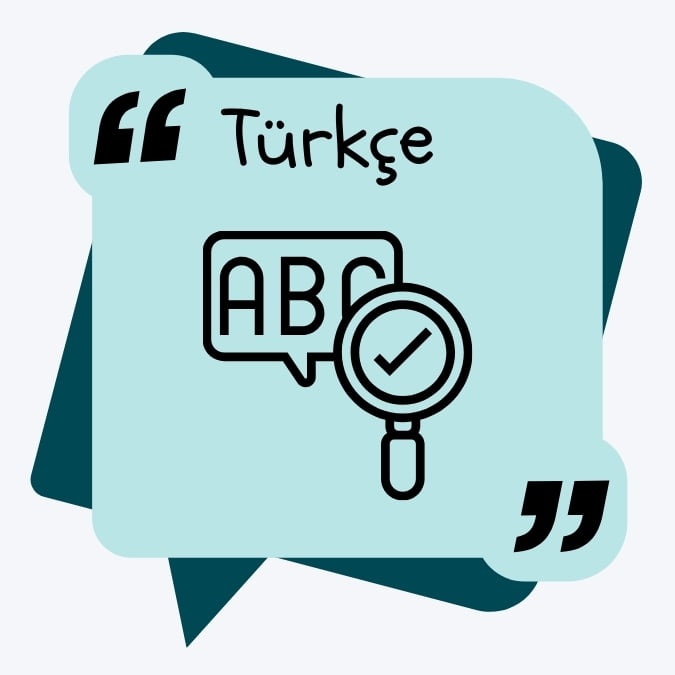 Üstte "Türkçe" başlığı, aşağısında "ABC" harflerinin olduğu kutucuk.