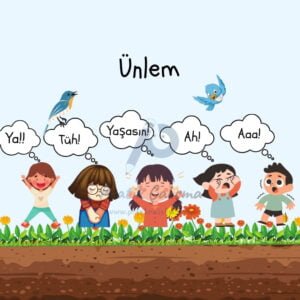 Ünlem Nedir? Görevleri ve Örnekleri Üstte "Ünlem" başlığı, aşağısında çeşitli duygu içinde olan çocuklar ve bulunduğu duygu durumuna göre söylediği ünlem sözcükleri, görselin gerisinde "Pratik Çalışma" logosu var.
